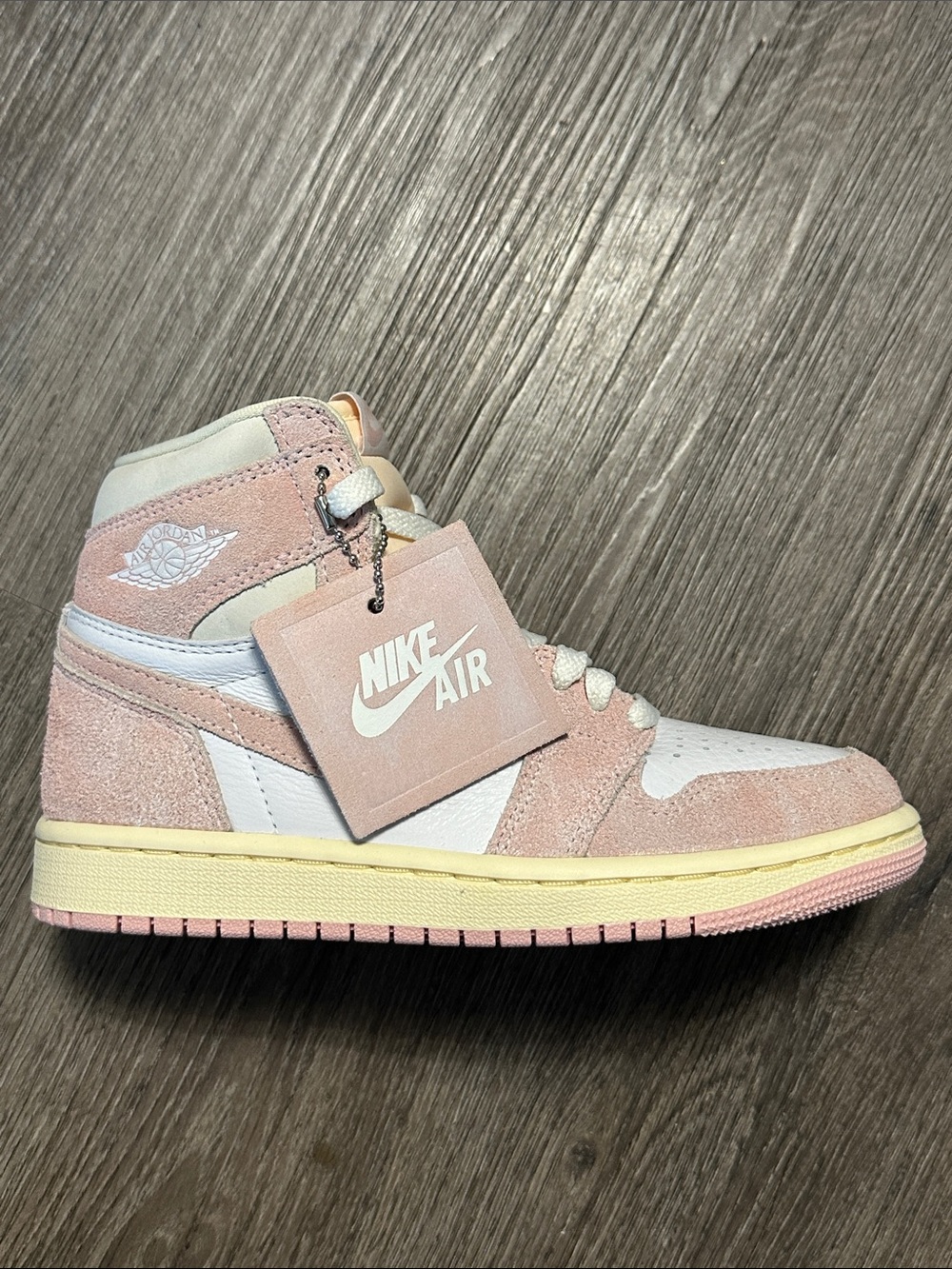 Nike Air Jordan 1 Mid Women's Pink Suede & White Leather Sneaker